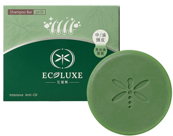ECOLUXE 艾蔻斯 洗髮餅 沁涼馬鞭草白茶, 100g, 1件