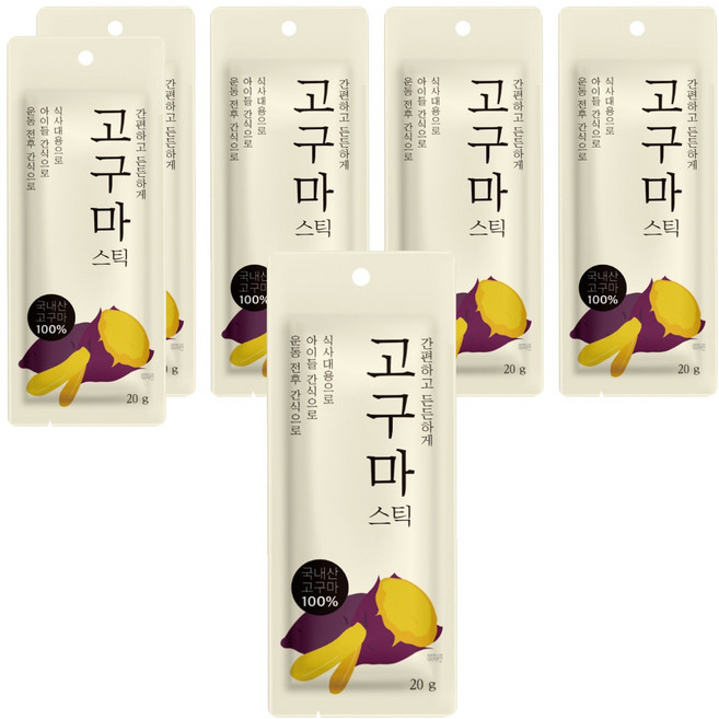 Jayeondaum 韓國產地瓜條隨手包, 20g, 6包