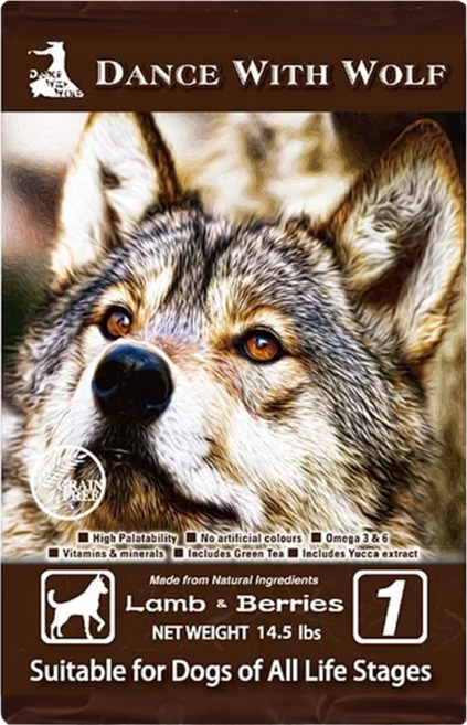 DANCE WITH WOLF 狗糧, 草原羊肉莓果, 14lb, 1袋