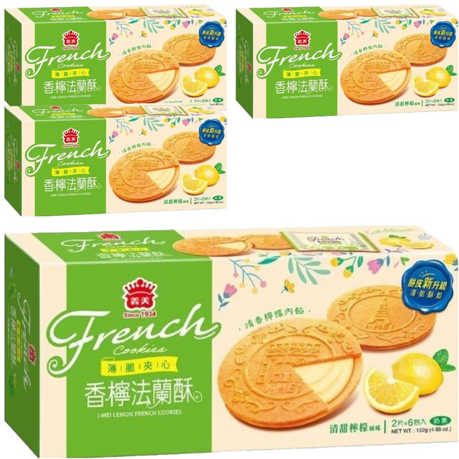 義美 法蘭酥 檸檬風味, 132g, 4盒