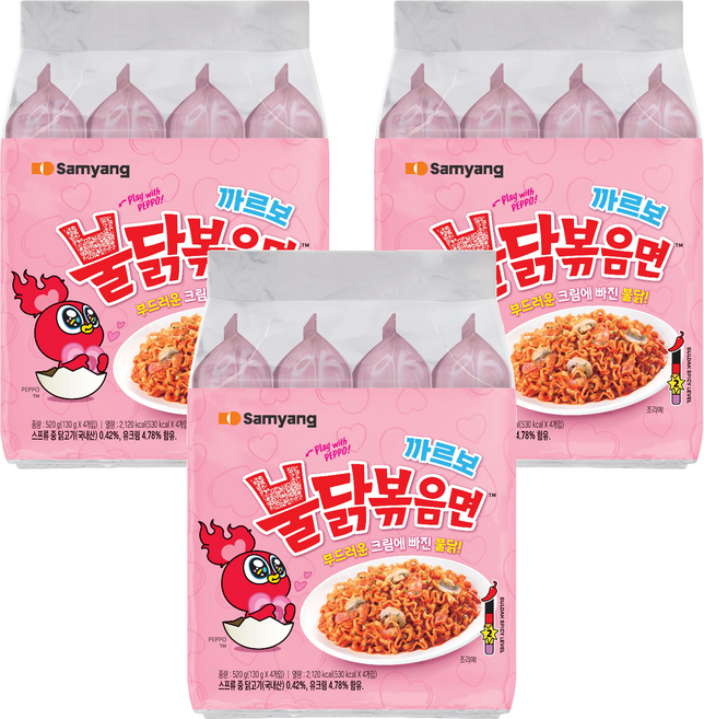 Buldak 奶油白醬火辣雞肉風味鐵板炒麵 130g, 12入