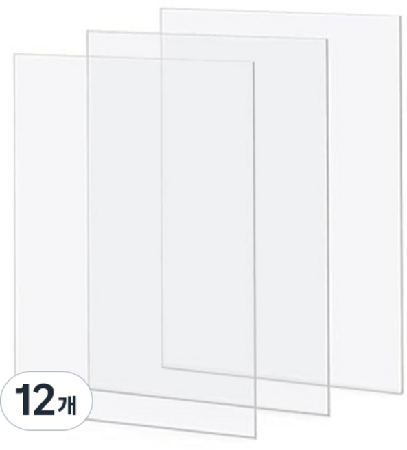 O-ON 軟質壓克力板 245 x 330 x 0.5 mm, 透明, 12個