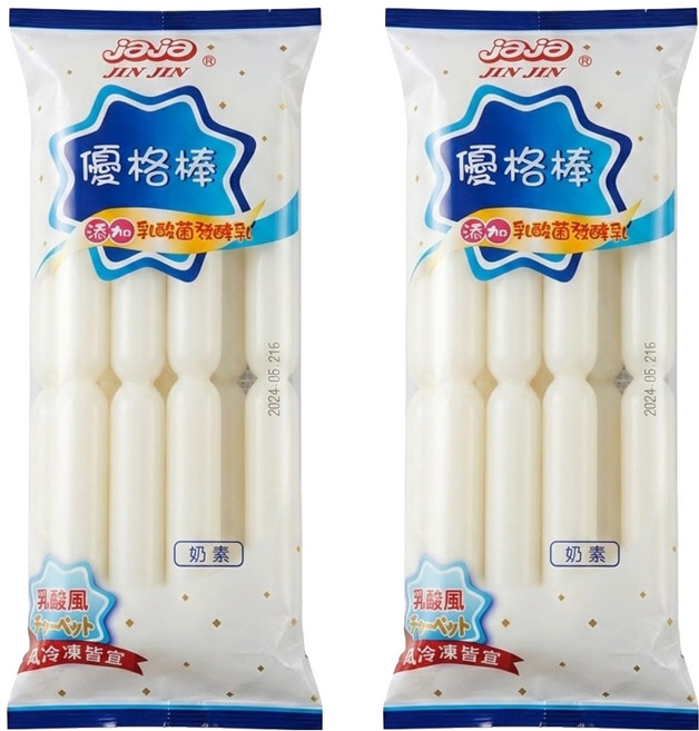 晶晶 優格棒 乳酸風 奶素 8支, 680g, 2袋