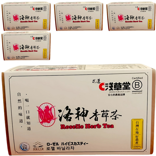 KAKOROT 淺草堂 洛神香草茶, 5個, 12個裝, 3.5g