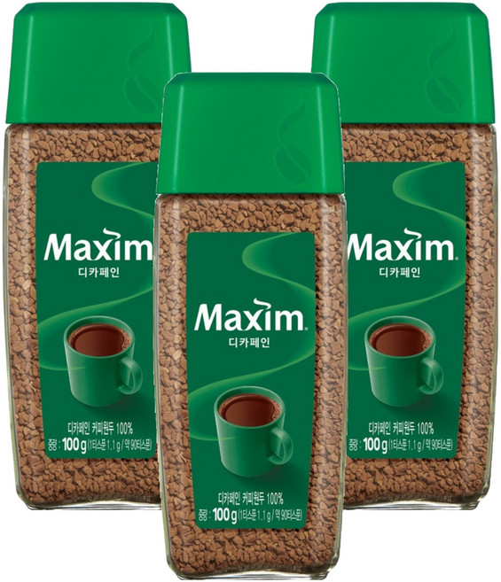 Maxim 麥心 低咖啡因原豆即溶咖啡, 100g, 3個