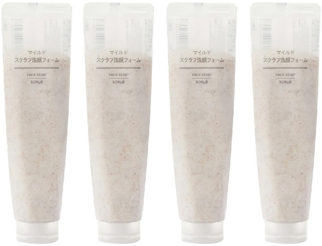 MUJI 無印良品 台灣公司貨 溫和去角質洗面乳, 100g, 4條