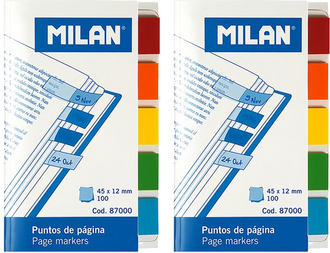MILAN 分頁標籤貼 5色, 100張, 2本