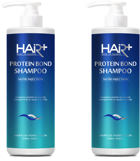 HAiR Plus Protein Bond弱酸性蛋白質洗髮精 染燙受損髮用, 1L, 2個