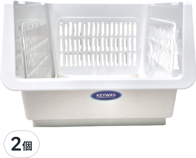 KEYWAY 聯府 愛家可疊式置物籃, 白色, 2個