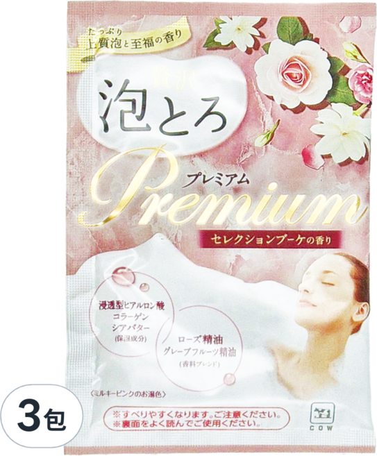 COW STYLE 牛乳石鹼 湯物語美肌泡泡入浴劑 花束香, 30g, 3包
