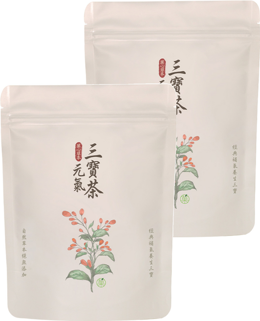 Green Market 菓青市集 菓心草本元氣三寶茶三角茶包, 10包, 5g, 2袋