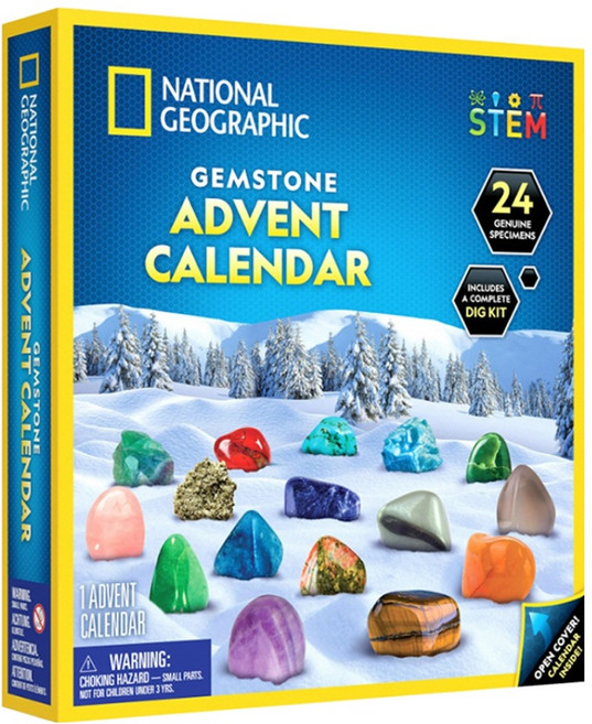 NATIONAL GEOGRAPHIC 國家地理 原石聖誕倒數日曆玩具, 藍色