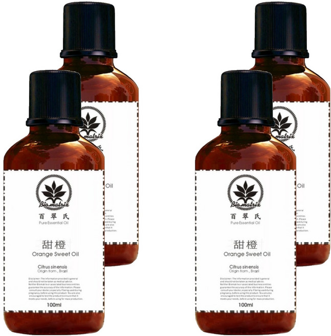 Bio-matrix 百翠氏 100%純精油, 甜橙, 100ml, 4瓶