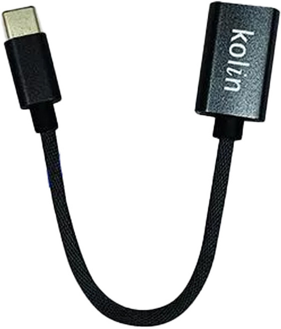 Kolin 歌林 Type-C-USB 轉接線 KEX-DLCP108, 16.5cm, 黑色, 1條