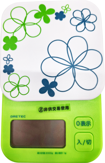 dretec 彩花廚房料理電子秤, 2kg, 綠色, KS-254GNKO