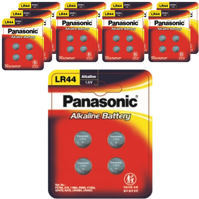 Panasonic 鹼性鈕扣電池, 4入, 10個
