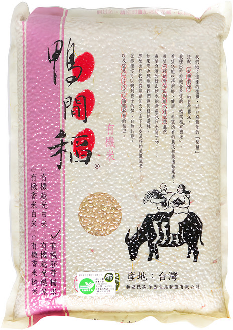 鴨間稻 有機胚芽糙米, 1袋, 3kg, CNS三等