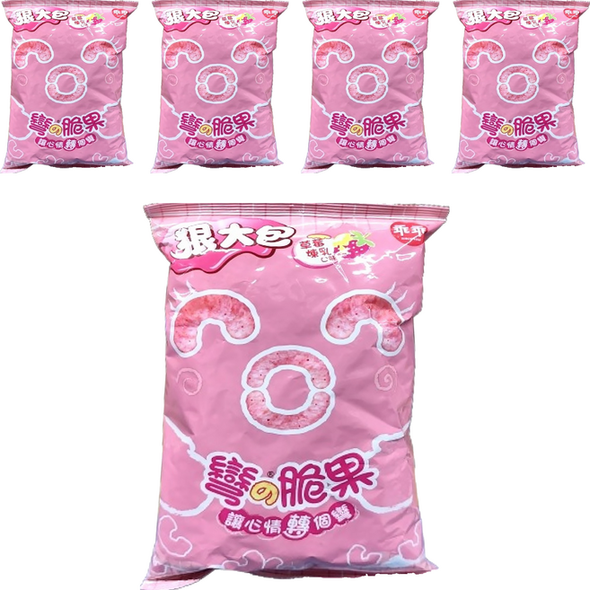乖乖 玉米脆果 彎的脆果 草莓煉乳, 75g, 5包