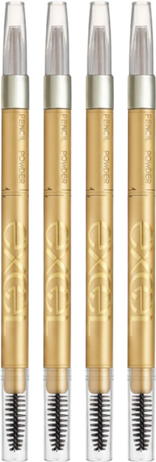 日本 excel 3合1持久造型眉筆 0.45g, 4支, PD10 紅莓棕