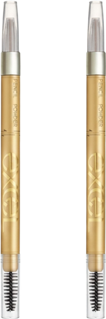 日本 excel 3合1持久造型眉筆 0.45g, 2支, PD10 紅莓棕