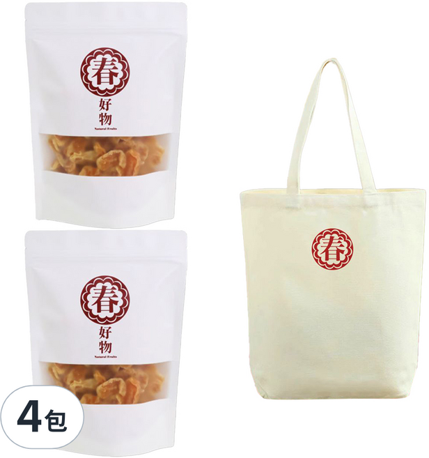 春哥好物 台灣橘子乾 附袋, 4包, 200g