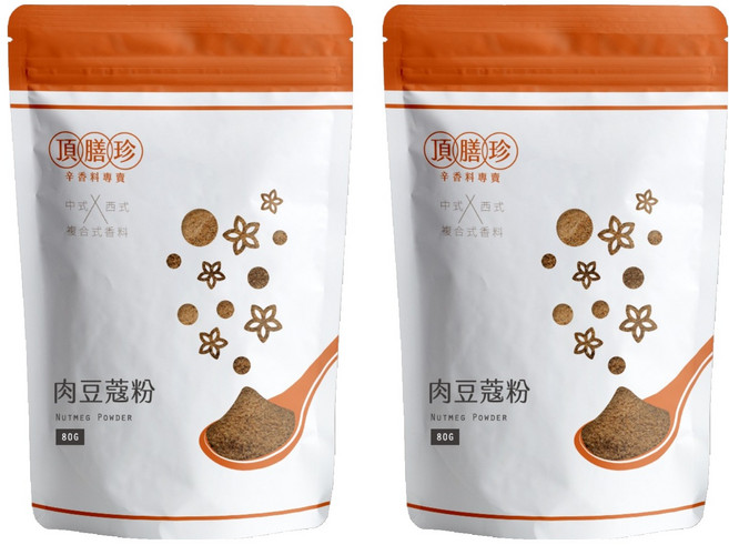 頂膳珍 肉豆蔻粉, 2包, 80g