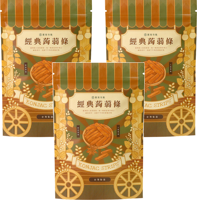 Green Market 菓青市集 黑胡椒蒟蒻條, 200g, 3包