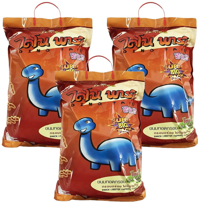 DINO PARK 恐龍谷 大恐龍餅乾家庭號大包裝-鮮蝦( 6包/袋), 300g, 3袋