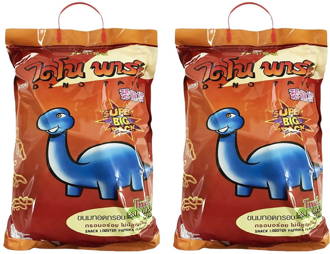 DINO PARK 恐龍谷 大恐龍餅乾家庭號大包裝-鮮蝦( 6包/袋), 300g, 2袋