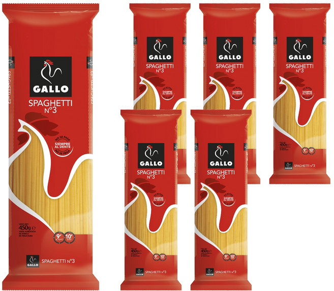 西班牙 GALLO 公雞牌 義大利麵 No 3, 6個, 450g