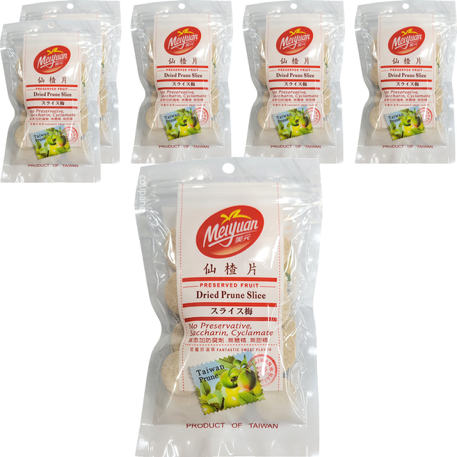 美元 蜜餞 仙楂片 無防腐劑 無糖精 無甜精 台灣製造, 100g, 6包