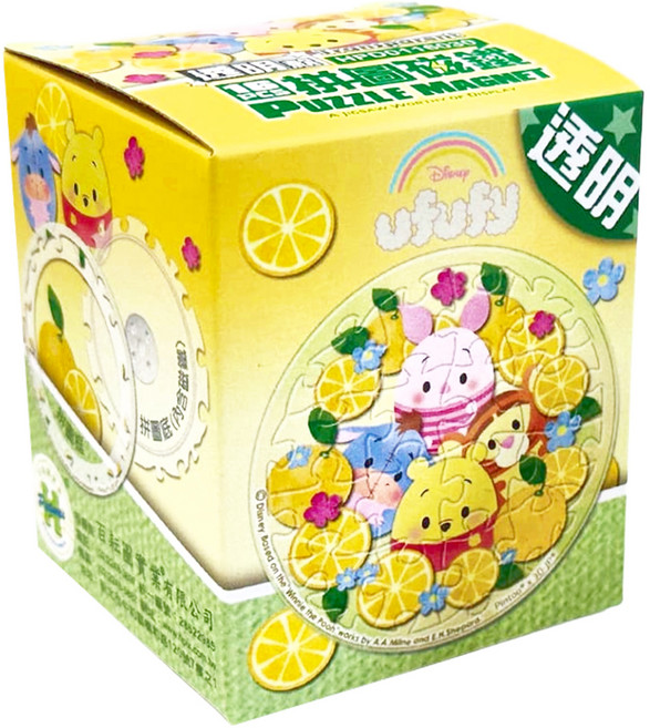 HUNDRED PICTURES 百耘圖 Disney Ufufy 水果花卉系列 柑橘拼圖磁鐵 HPD0116030 透明圓形, 1個, 16片