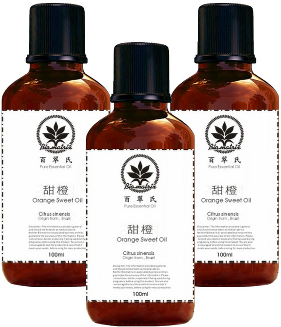 Bio-matrix 百翠氏 100%純精油, 甜橙, 100ml, 3瓶