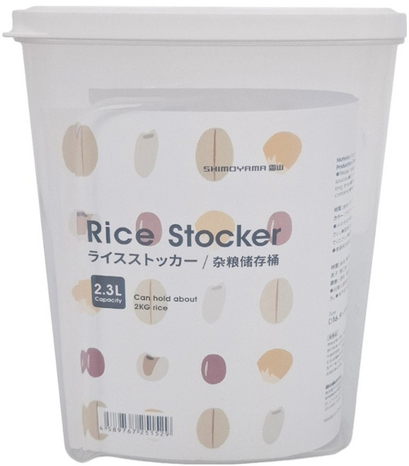 SHIMOYAMA PP升級款帶蓋雜糧桶, 透明, 2個