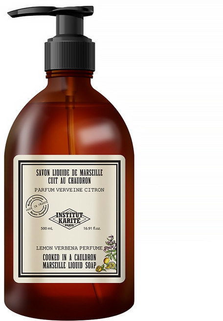 INSTITUT KARITE PARIS 巴黎乳油木 頂級草本檸檬馬鞭草花園保濕馬賽液體皂, 500ml, 1瓶