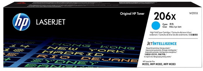 hp 惠普 碳粉匣高印量 HP印表機適用 206X/W2111X, 青色, 1盒