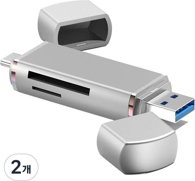 GOOSPERY Type-C USB 3.0 SD / MSD 多功能讀卡機, 銀色, 2個, 單一商品