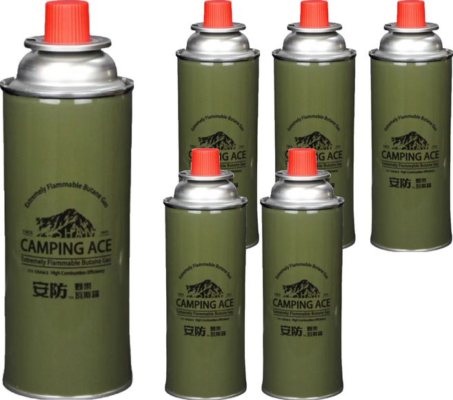 CAMPING ACE 野樂 安防通用卡式瓦斯罐3件組 ARC-9101, 6個, 250g