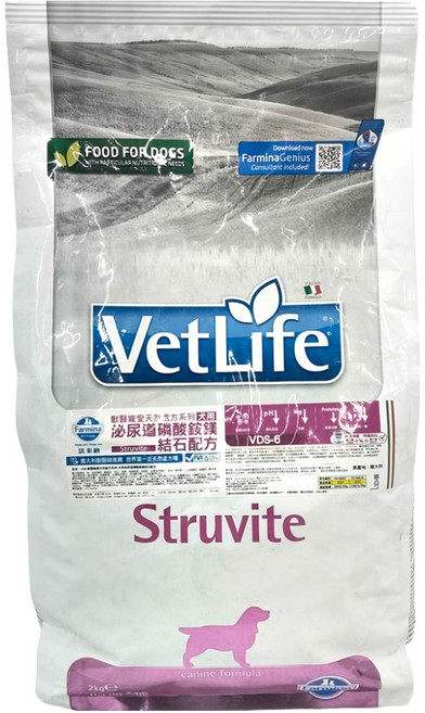 Farmina 法米納 VetLife 犬用 獸醫寵愛天然處方系列 泌尿道磷酸銨鎂結石配方 乾飼料 VD6, 1袋