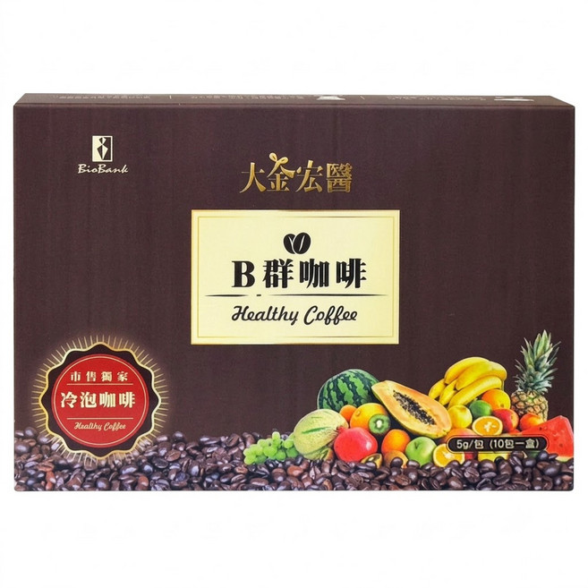 BioBank 大金宏醫 宏醫百大酵素B群機能性咖啡, 5g, 10包, 1盒