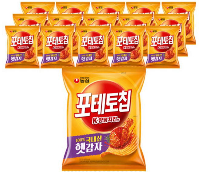 NONGSHIM 農心 Potato Chips K炸雞風味, 16個, 50g