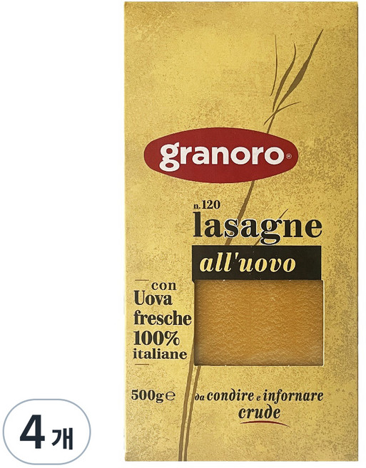 granoro 雞蛋千層麵, 500g, 4個