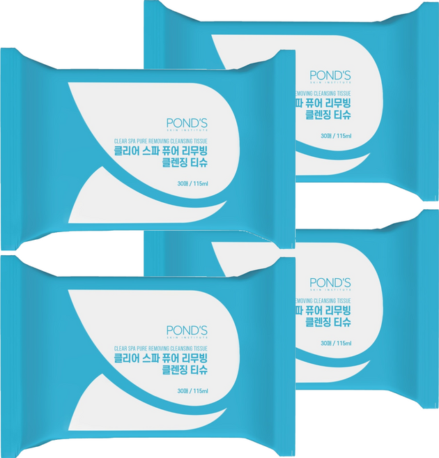 POND'S 旁氏 淨透SPA純淨卸妝濕巾, 4個, 30張