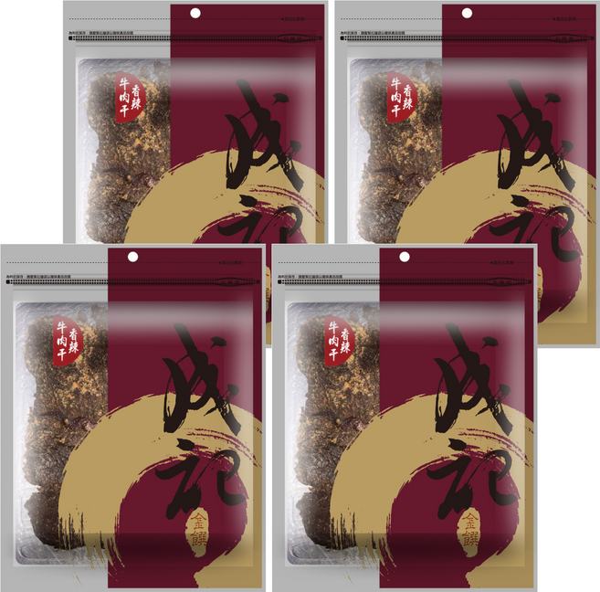 成記食品 香辣牛肉干 235g, 4包