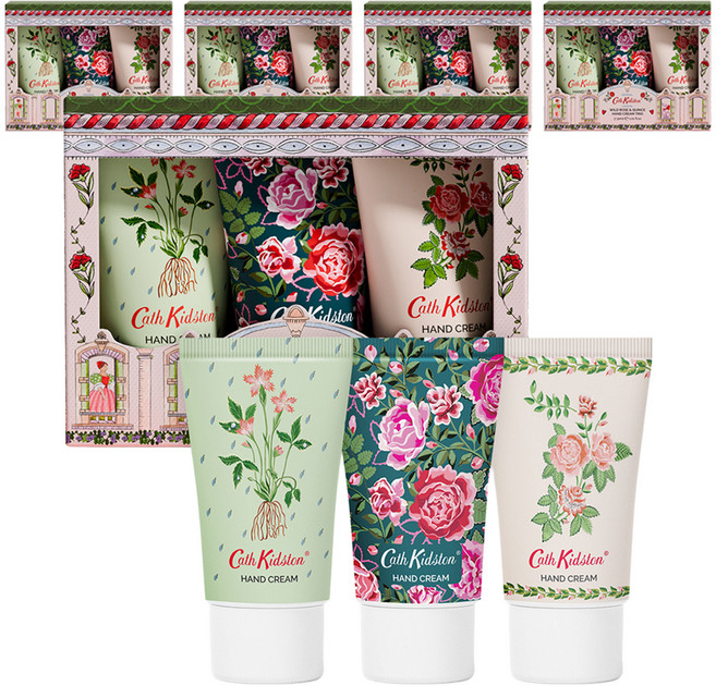 Cath Kidston 野玫瑰與皇后護手霜三件組護理套組, 5套