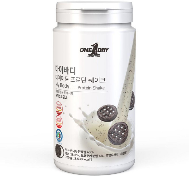 ONE DAY NUTRITION My Body蛋白奶昔粉 奶油餅乾口味, 700g, 1罐