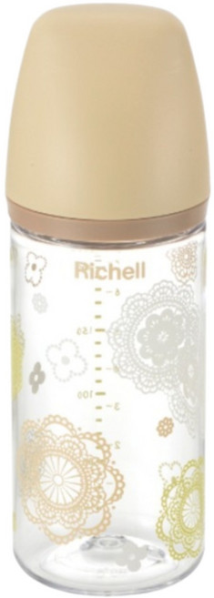 Richell 利其爾 寬口奶瓶 0~3個月嬰幼兒適用, TA朵朵開, 160ml, 1個