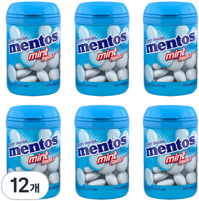 mentos 曼陀珠 罐裝曼陀珠 薄荷口味, 120g, 12個