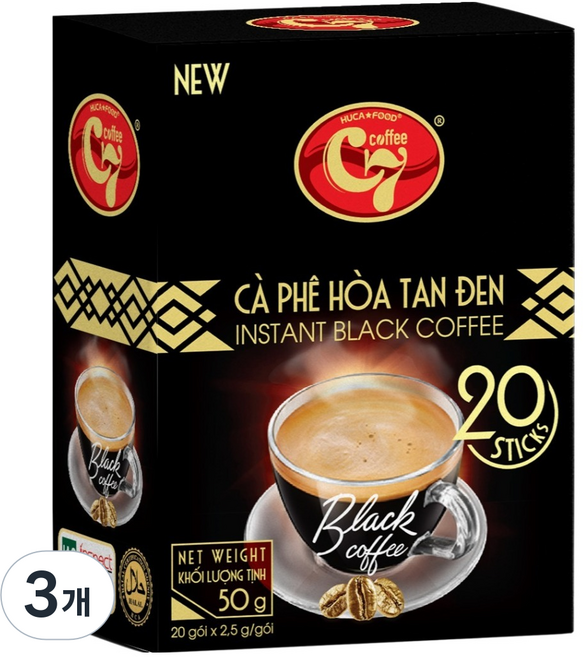 越南 C7 越南黑即溶咖啡, 2.5g, 3個, 20入