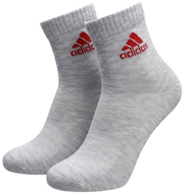 adidas 愛迪達 P1高機能短筒運動襪 MI0003-M, 灰色 + 紅色, 1雙